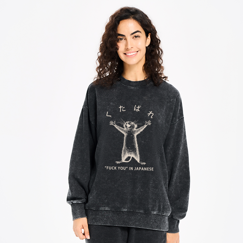 Tokyo-Tiger Happy Mouse Japanese Washed Sweatshirt