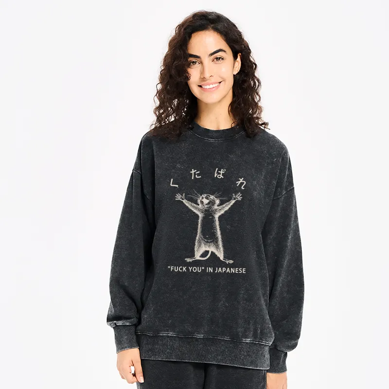 Tokyo-Tiger Happy Mouse Japanese Washed Sweatshirt