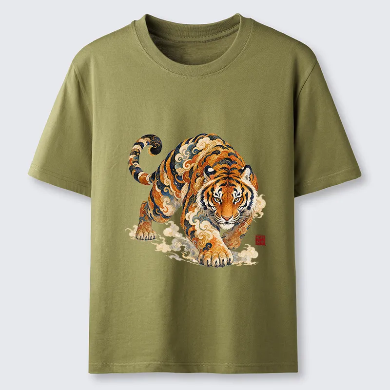 Tokyo-Tiger Vintage Cloud Tiger Print Classic T-Shirt