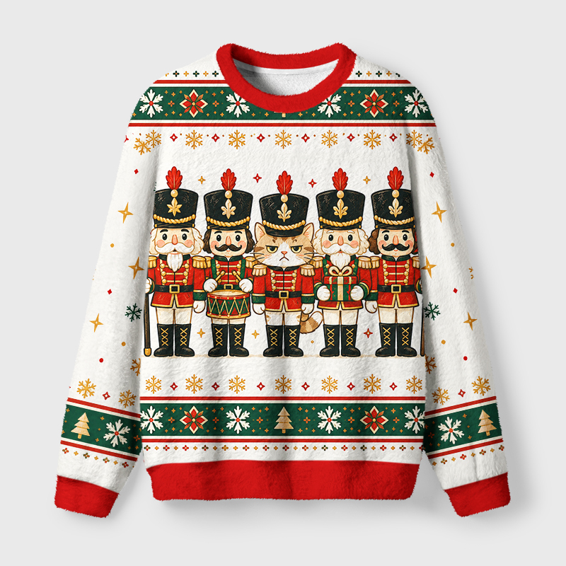 Tokyo-Tiger Cat Guard Fuzzy Christmas Ugly Sweatshirt Sale