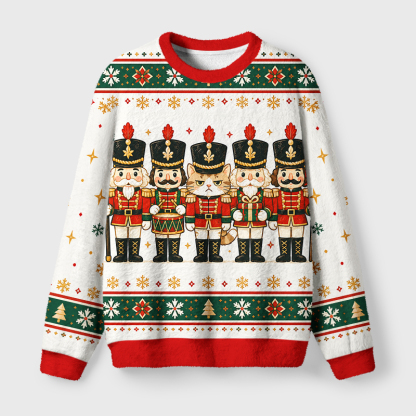 Tokyo-Tiger Cat Guard Fuzzy Christmas Ugly Sweatshirt