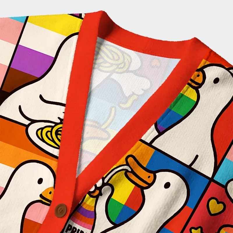 Tokyo-Tiger More Spaghetti Less Upsetti Goose Eat Spaghetti Ugly Cardigan Sweater