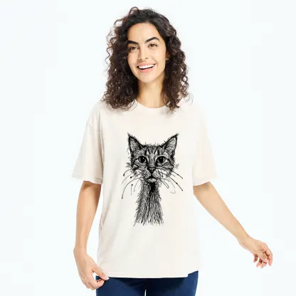 Tokyo-Tiger Messy Line Cat Washed T-Shirt