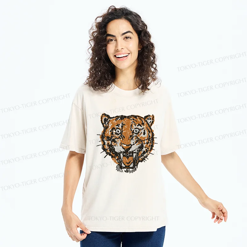 Tokyo-Tiger Vintage Japanese Tiger Washed T-Shirt