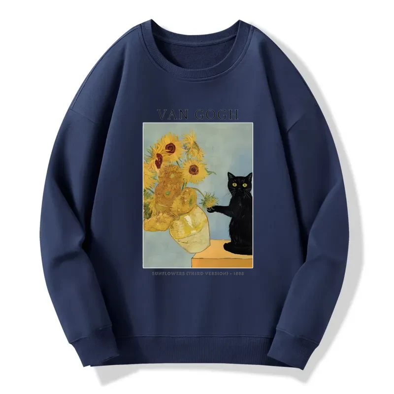 Tokyo-Tiger Black Cat With Sunflowers Sweatshirt Sale