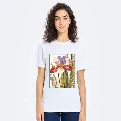 Tokyo-Tiger Vintage Japanese Flower Painting Classic T-Shirt