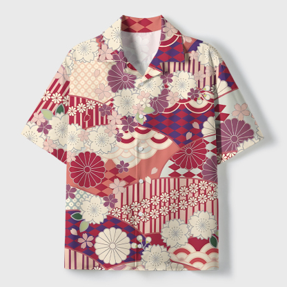 Tokyo-Tiger A Floral Fusion Cuban Collar Shirt