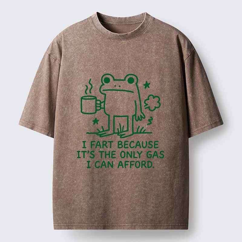 Tokyo-Tiger Funny Cute Frog Gas Meme Washed T-Shirt