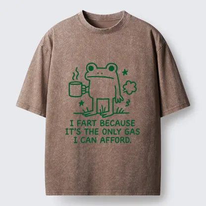 Tokyo-Tiger Funny Cute Frog Gas Meme Washed T-Shirt