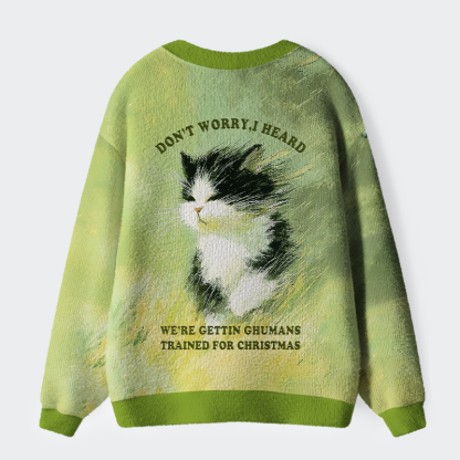 Tokyo-Tiger Cat：Humans, Consider Yourselves Trained Ugly Cardigan Sweater