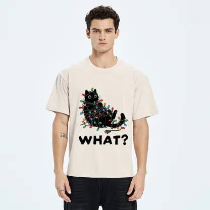Tokyo-Tiger Cute Christmas Black Cat Meme Washed T-Shirt