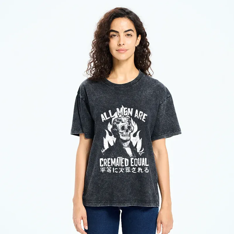 Tokyo-Tiger All Men Are Cremated Equal Washed T-Shirt