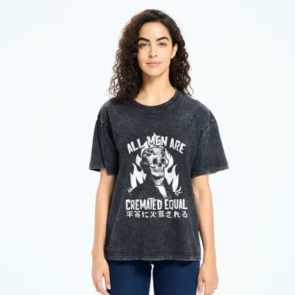 Tokyo-Tiger All Men Are Cremated Equal Washed T-Shirt