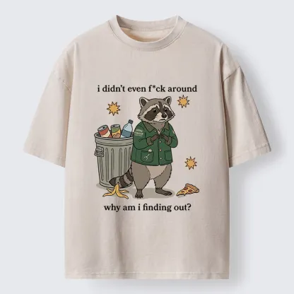 Tokyo-Tiger Funny Confused Raccoon Meme Washed T-Shirt