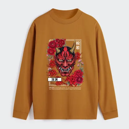 Tokyo-Tiger Cool Oni Floral Art Classic Long Sleeve T-Shirt