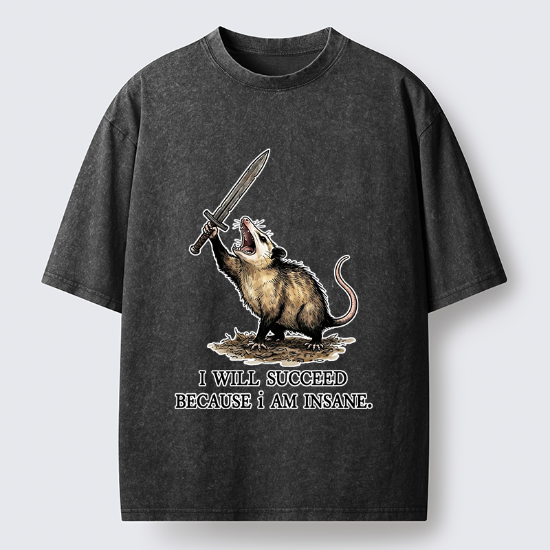 Tokyo-Tiger Funny Warrior Opossum Meme Washed T-Shirt