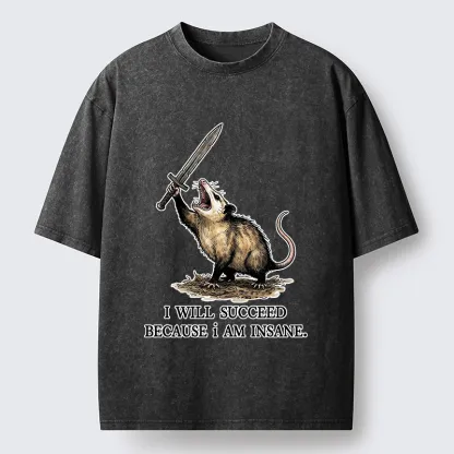 Tokyo-Tiger Funny Warrior Opossum Meme Washed T-Shirt