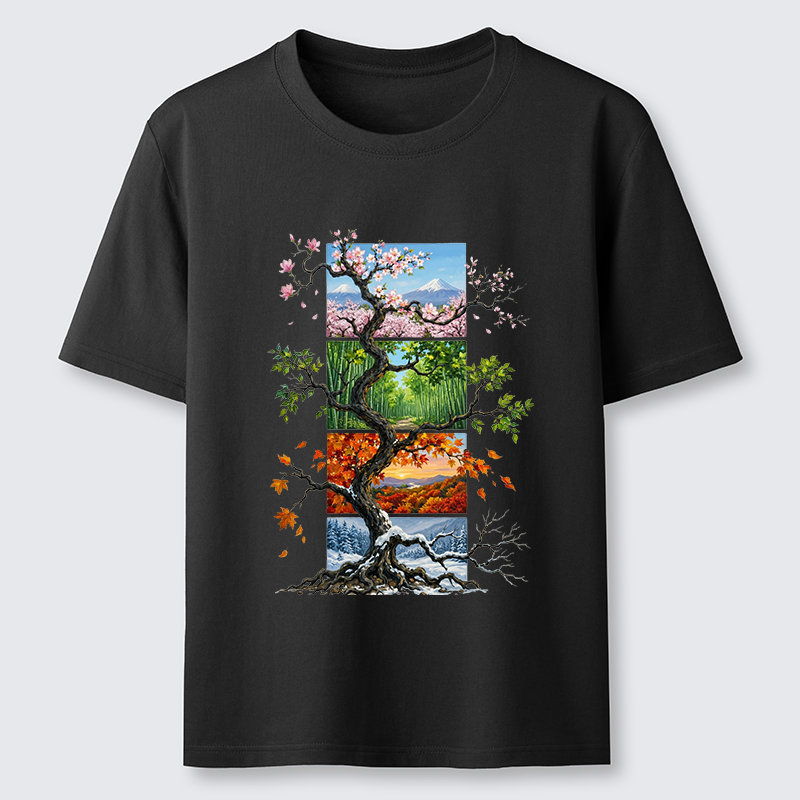 Tokyo-Tiger Nature Four Seasons Tree Art Classic T-Shirt