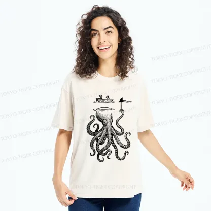 Tokyo-Tiger Octopus Disguised As Shark Washed T-Shirt