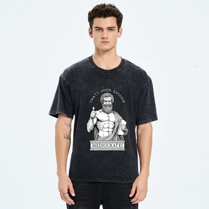 Tokyo-Tiger Humorous Ancient Philosopher Washed T-Shirt