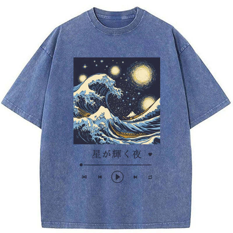 Tokyo-Tiger A Starry Night Washed T-Shirt