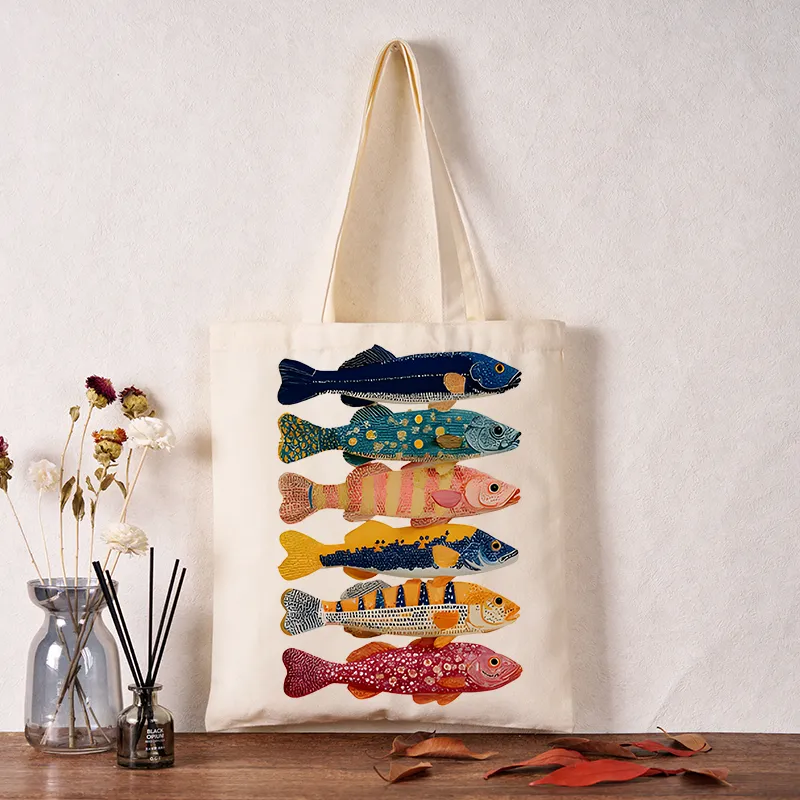 Tokyo-Tiger Colorful Fish Art Collection Tote Bag
