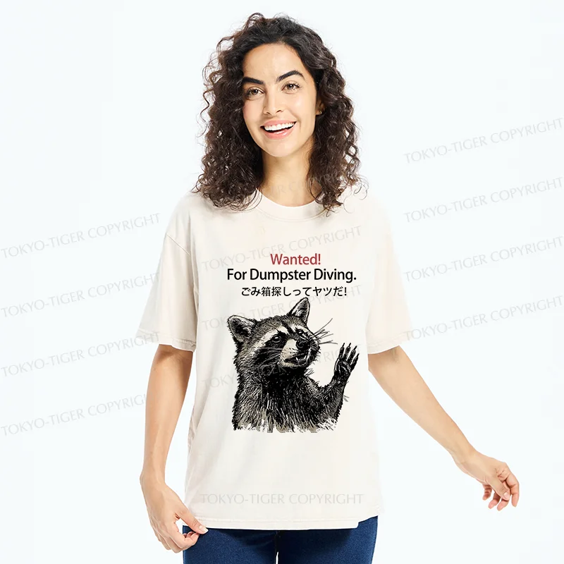 Tokyo-Tiger Wanted Raccoon Washed T-Shirt