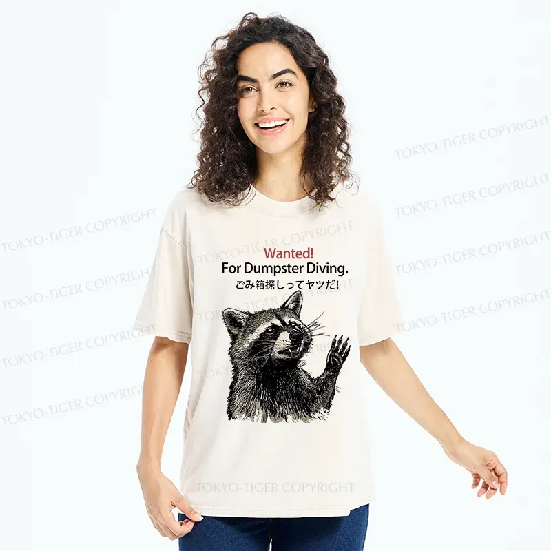 Tokyo-Tiger Wanted Raccoon Washed T-Shirt