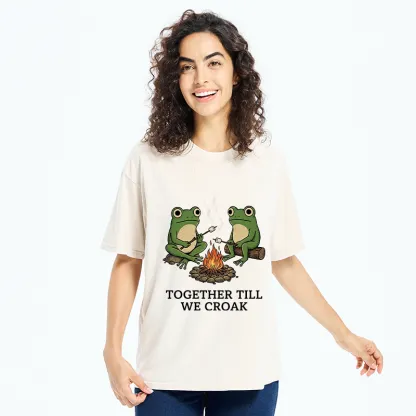 Tokyo-Tiger Camping Frog Friends Funny Meme Washed T-Shirt