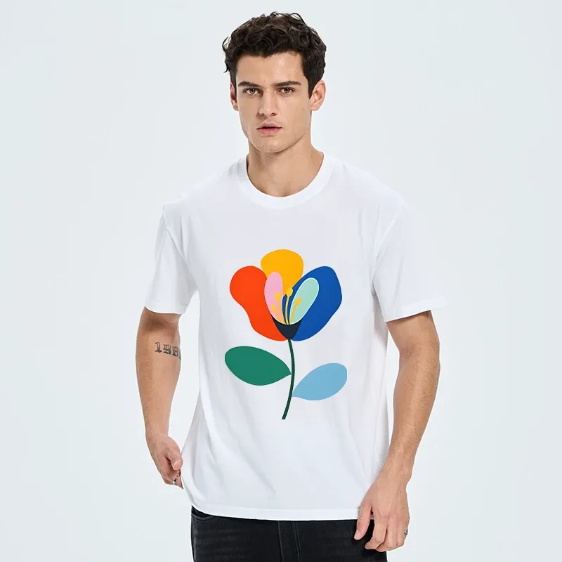 Tokyo-Tiger Retro Flower Print Classic T-Shirt