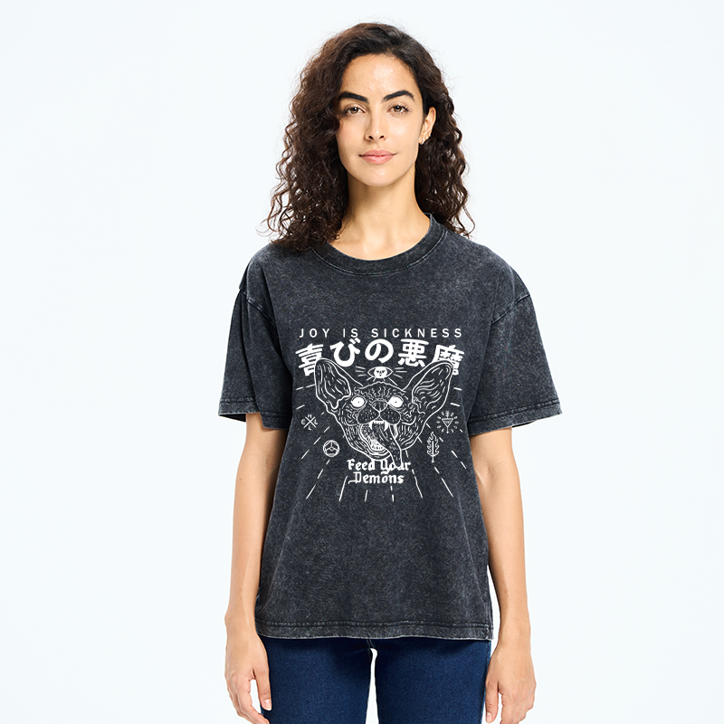 Tokyo-Tiger Joy Is Sickness Washed T-Shirt