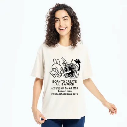 Tokyo-Tiger Reject AI Funny Washed T-Shirt