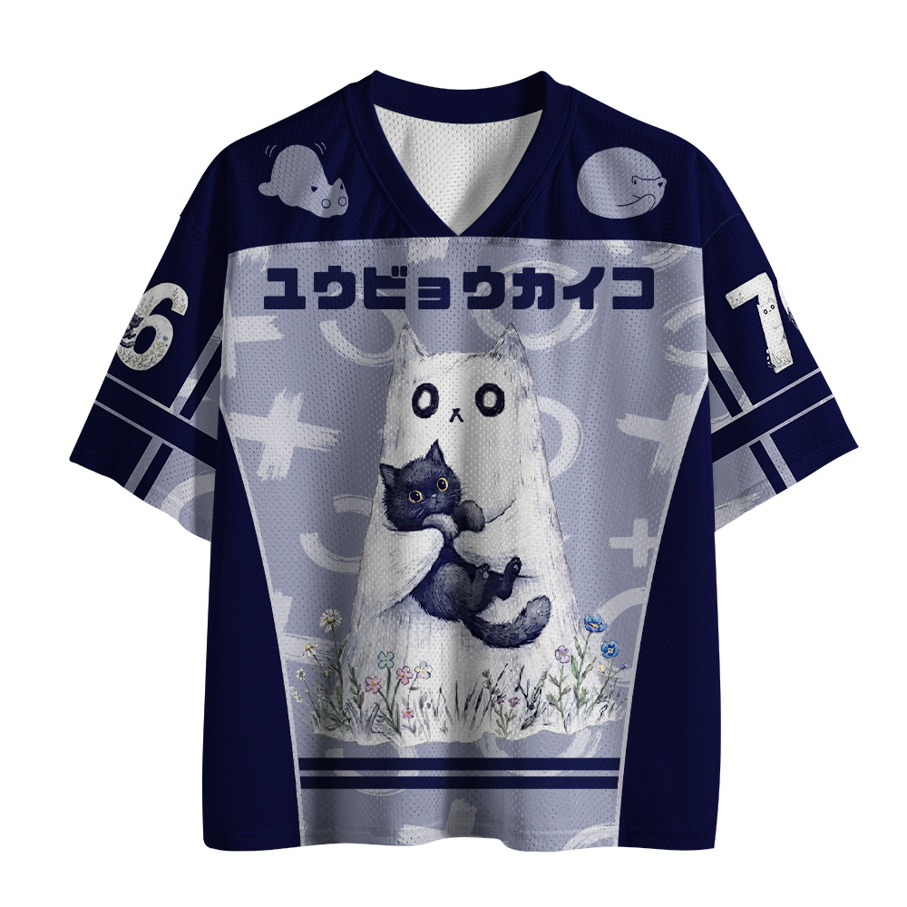 Tokyo-Tiger Floral Ghost Cat Mesh Jersey