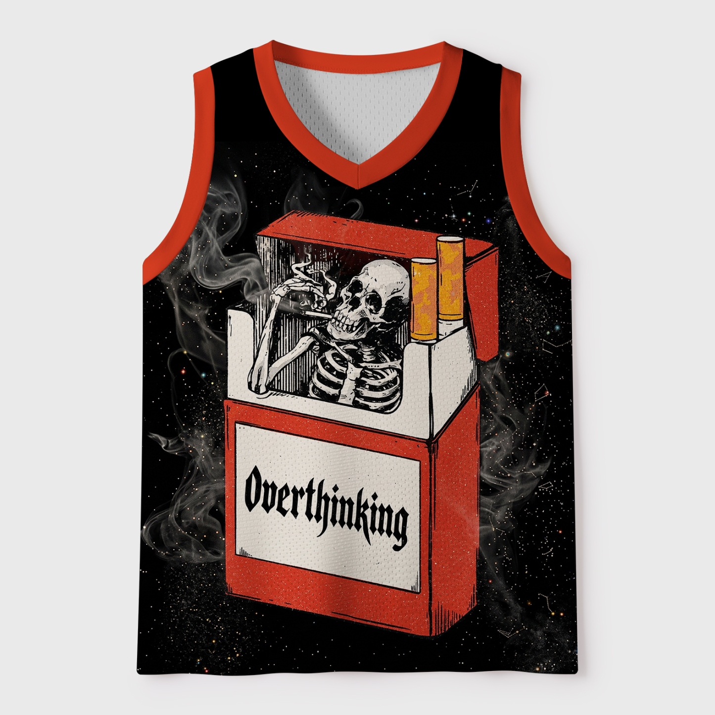 Tokyo-Tiger Funny Skeleton: Overthinking Mesh Tank Top Sale