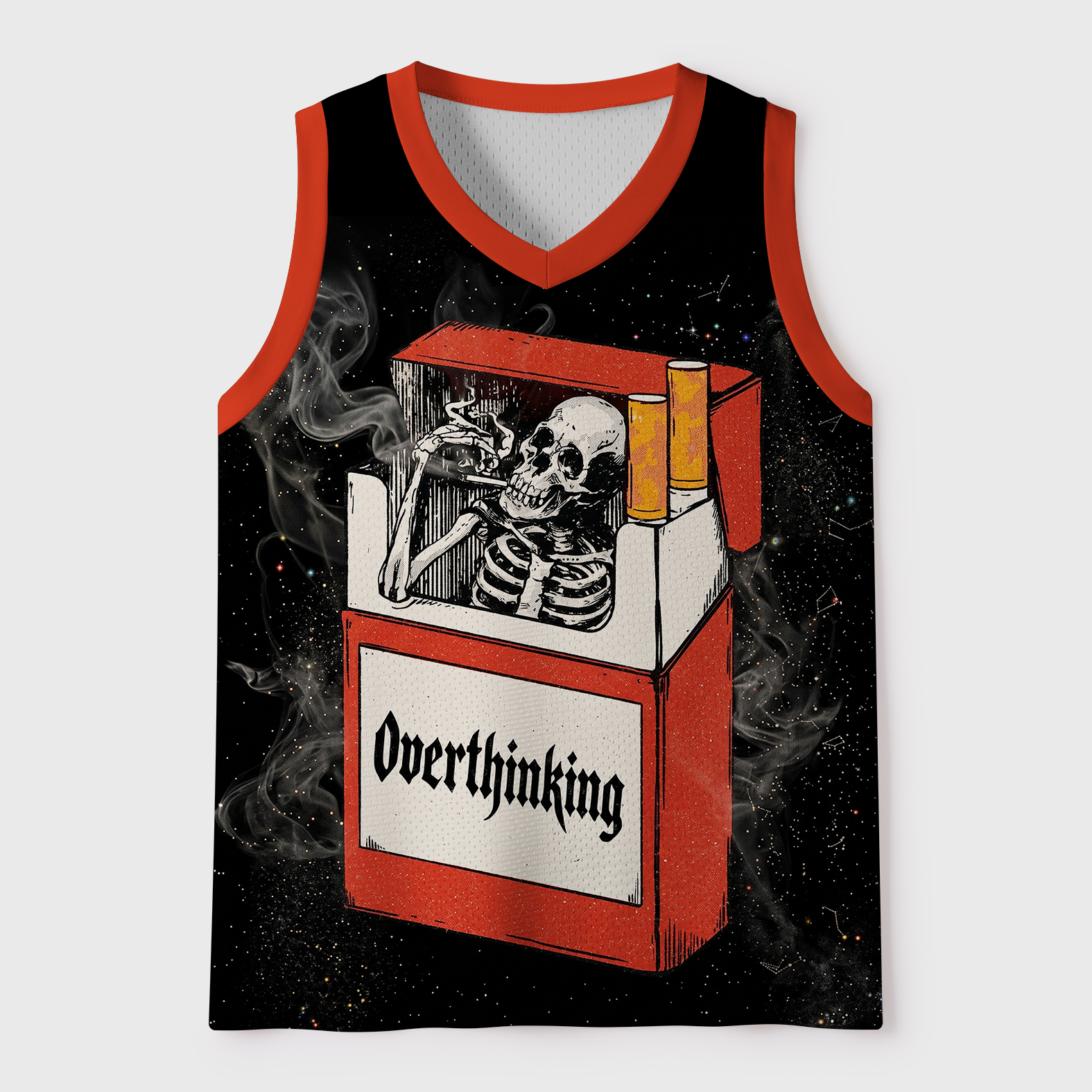 Tokyo-Tiger Funny Skeleton: Overthinking Mesh Tank Top Sale