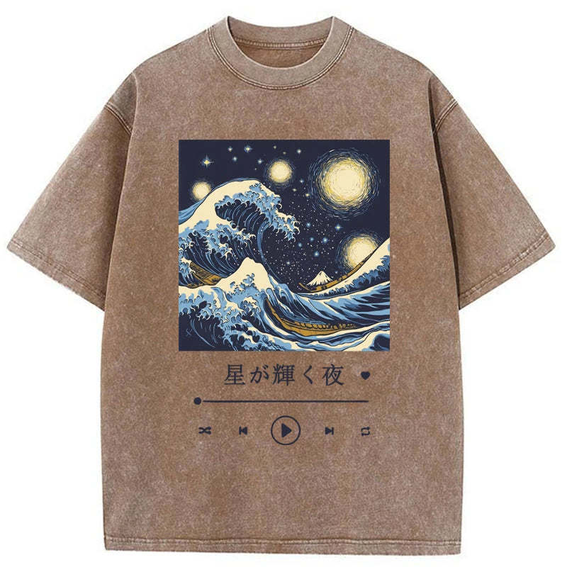 Tokyo-Tiger A Starry Night Washed T-Shirt