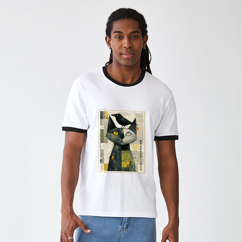 Tokyo-Tiger The Cat And The Crow Are Planning To Rule The World Trim T-Shirt