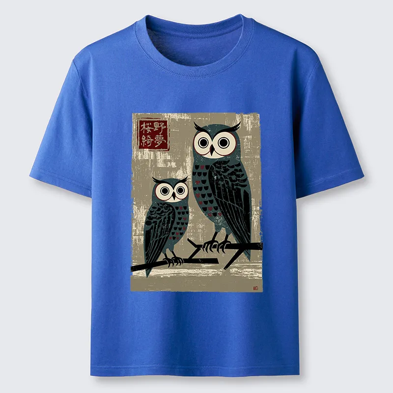 Tokyo-Tiger Japanese Style Retro Owls Classic T-Shirt