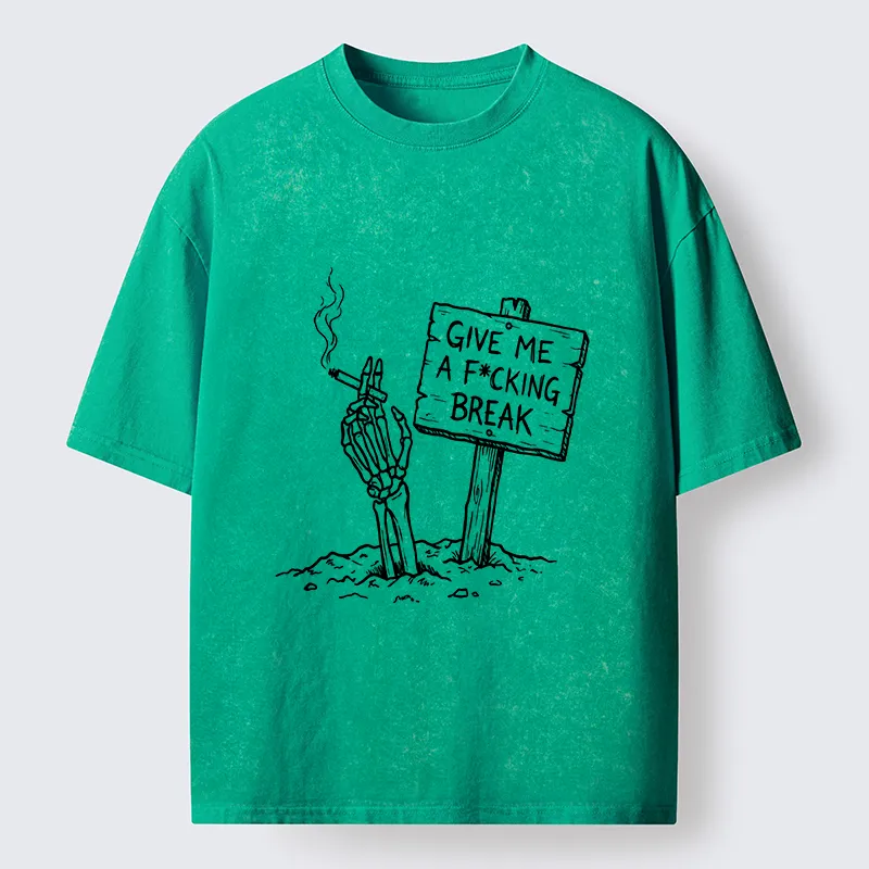 Tokyo‑Tiger Skeleton Stress Mood Washed T-Shirt