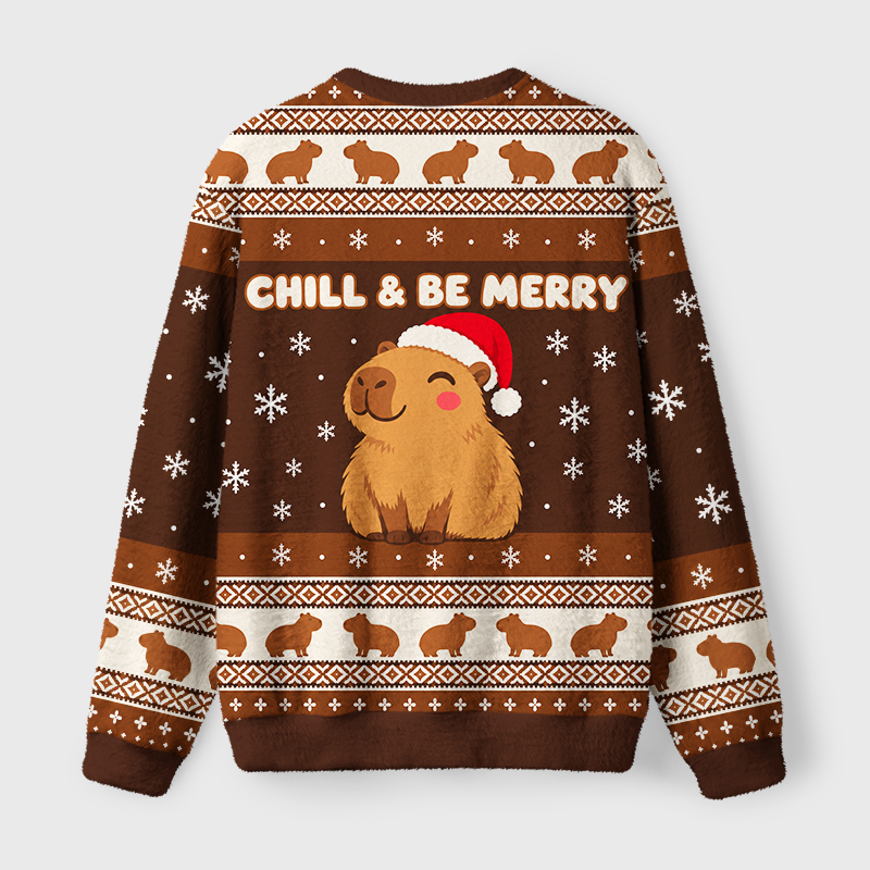 Tokyo-Tiger Cute Capybara Christmas Ugly Sweatshirt