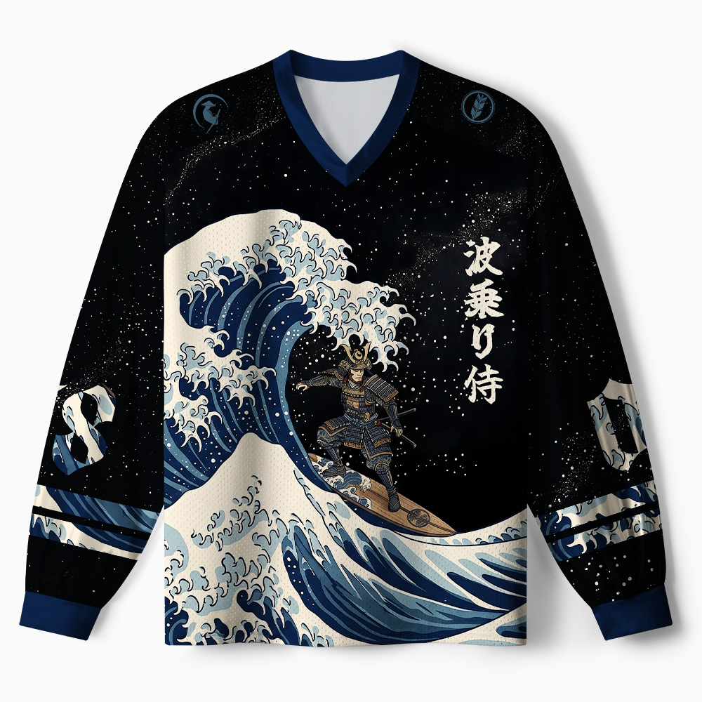 Tokyo-Tiger Samurai Wave Paneled Long Sleeve Jersey