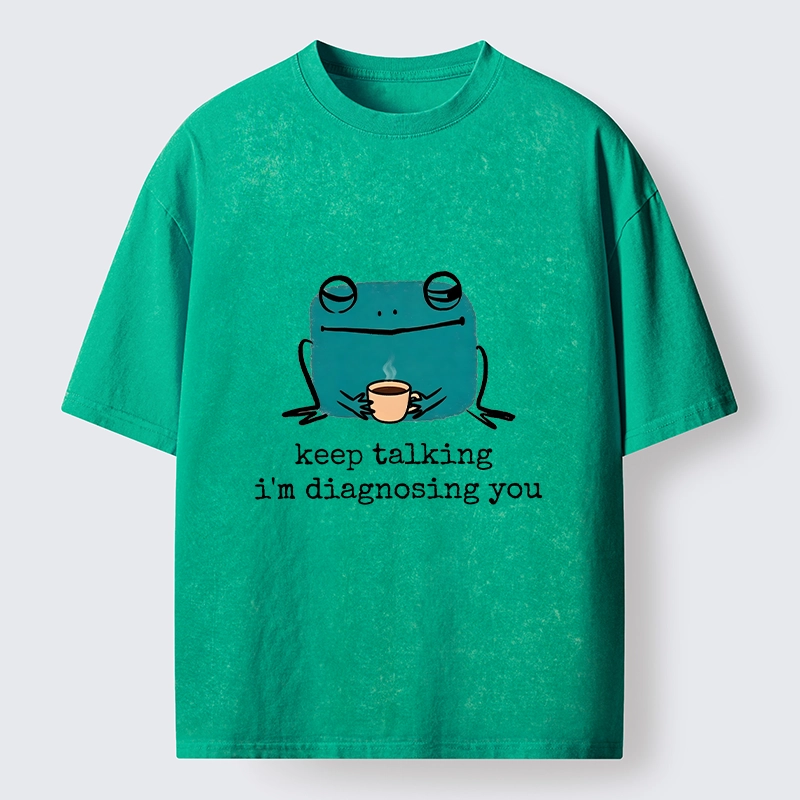 Tokyo‑Tiger Diagnosing Frog Meme Washed T‑Shirt