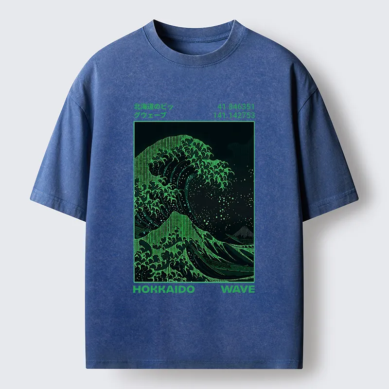 Tokyo-Tiger The Great Code Wave Washed T-Shirt