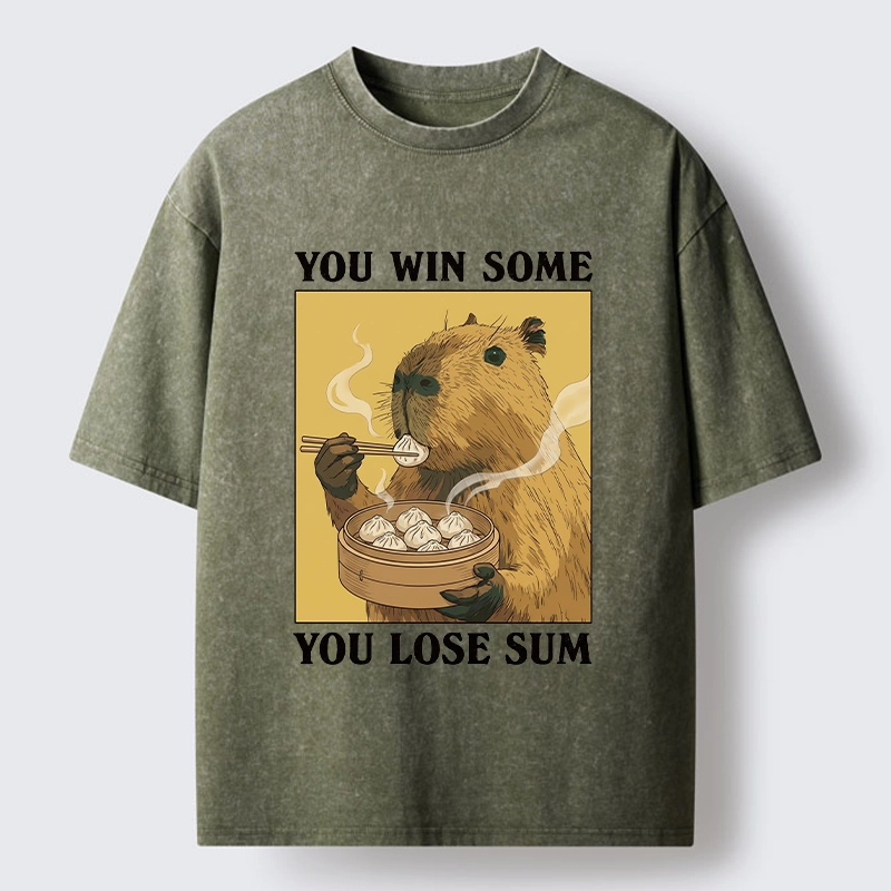 Tokyo‑Tiger Meme Capybara Snack Washed T‑Shirt