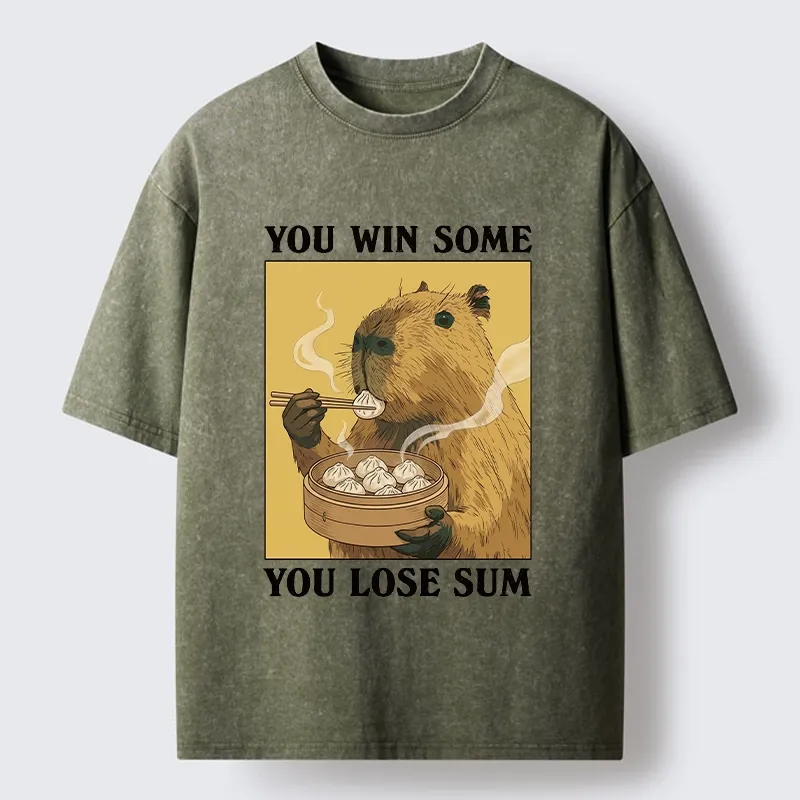 Tokyo‑Tiger Meme Capybara Snack Washed T‑Shirt