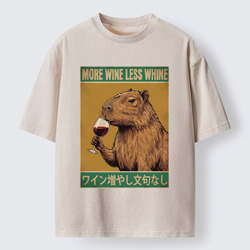 Tokyo-Tiger Capybara Wine Time Washed T-Shirt