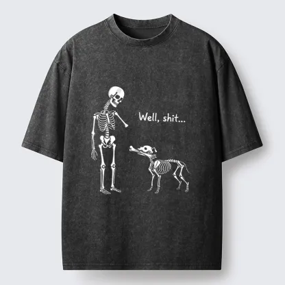 Tokyo-Tiger Skeleton Surprise Joke Washed T-Shirt