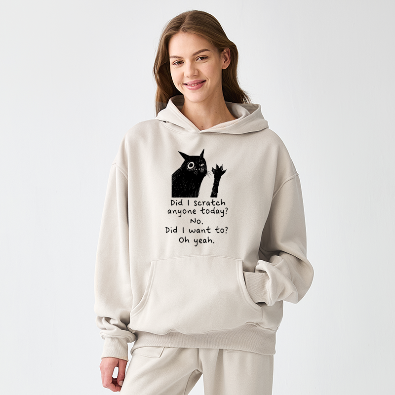Tokyo-Tiger Black Cat Scratches People Adult Fleece Hoodie