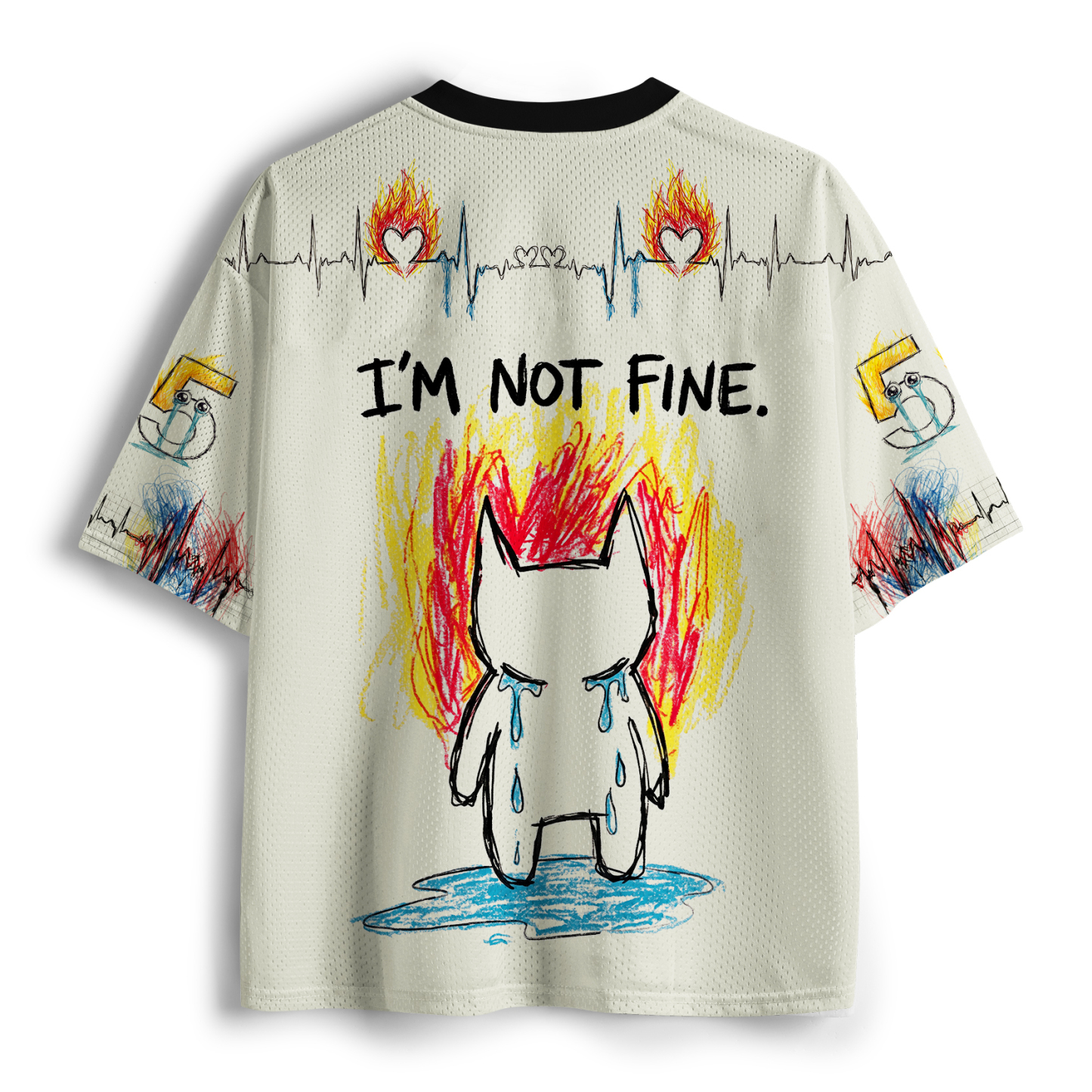 Tokyo-Tiger Funny Cat: I’m Not Happy Mesh Jersey