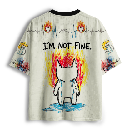 Tokyo-Tiger Funny Cat: I’m Not Happy Mesh Jersey